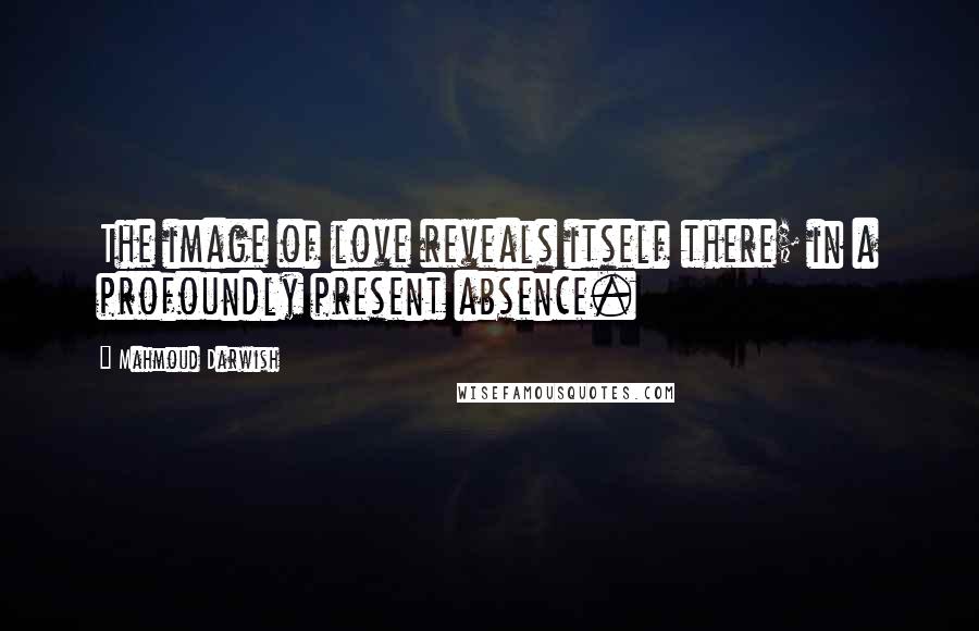 Mahmoud Darwish Quotes: The image of love reveals itself there; in a profoundly present absence.