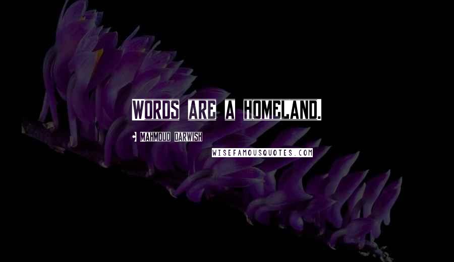 Mahmoud Darwish Quotes: Words are a homeland.