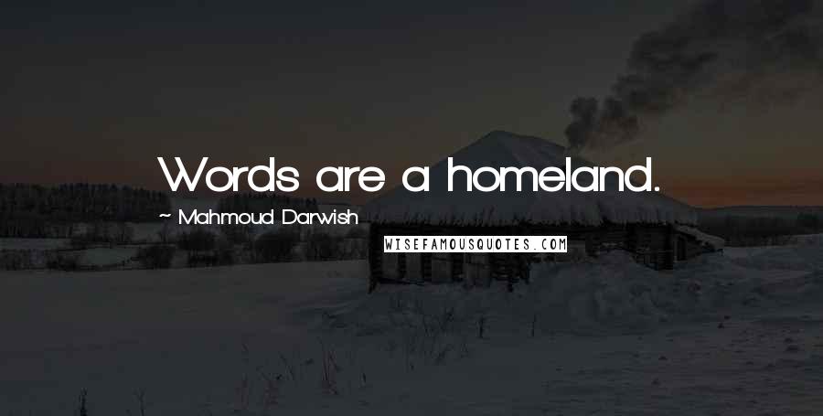 Mahmoud Darwish Quotes: Words are a homeland.