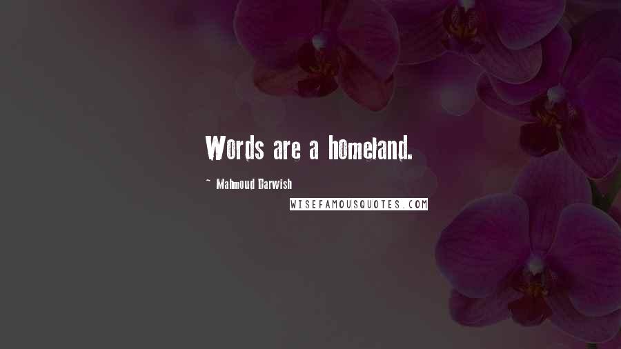 Mahmoud Darwish Quotes: Words are a homeland.