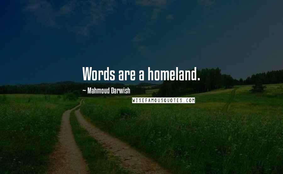 Mahmoud Darwish Quotes: Words are a homeland.