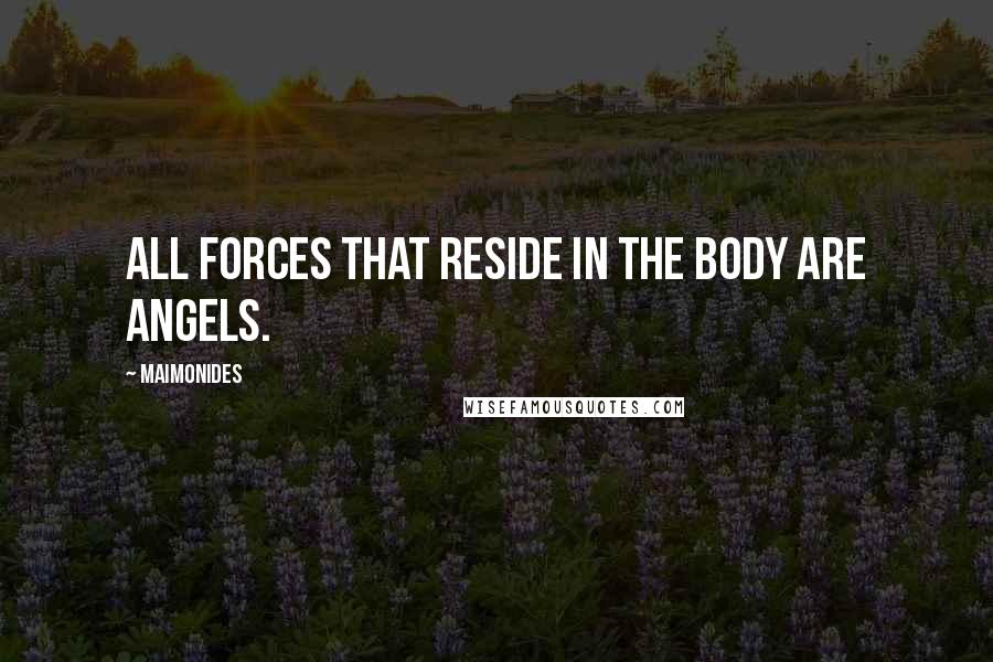 Maimonides Quotes: All forces that reside in the body are angels.