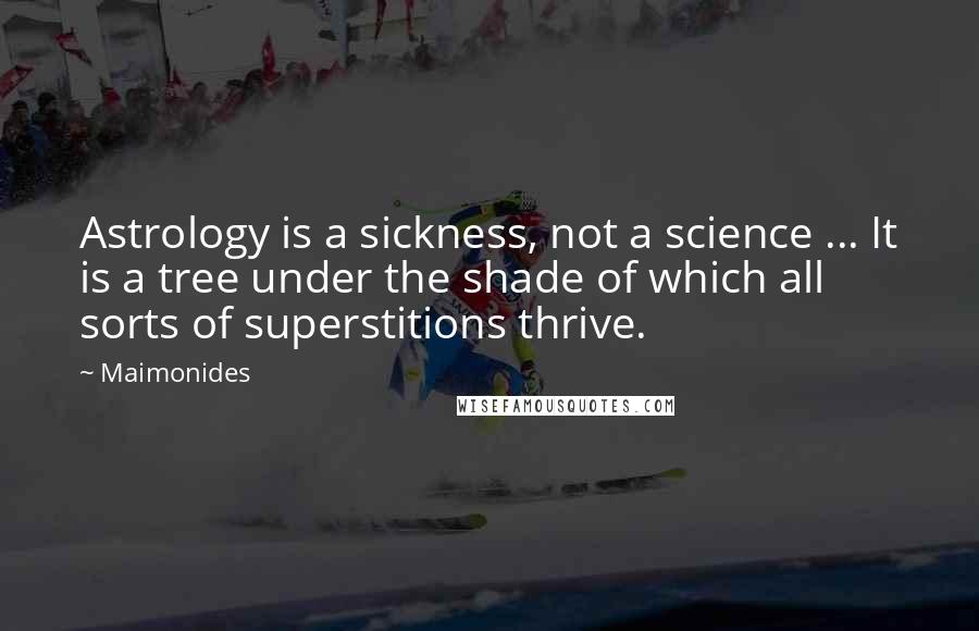 Maimonides Quotes: Astrology is a sickness, not a science ... It is a tree under the shade of which all sorts of superstitions thrive.