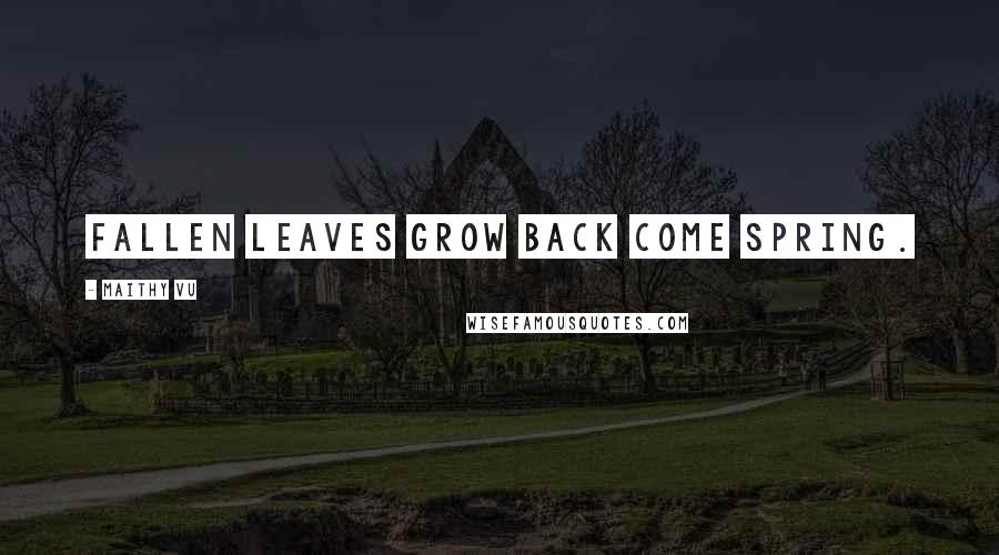 Maithy Vu Quotes: Fallen leaves grow back come spring.