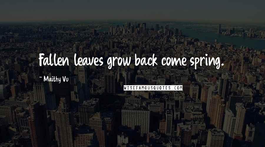 Maithy Vu Quotes: Fallen leaves grow back come spring.