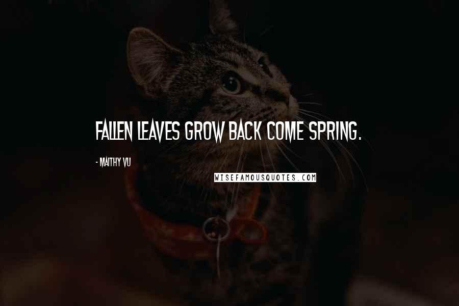 Maithy Vu Quotes: Fallen leaves grow back come spring.