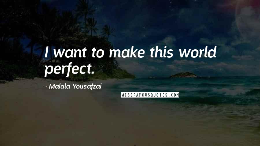 Malala Yousafzai Quotes: I want to make this world perfect.