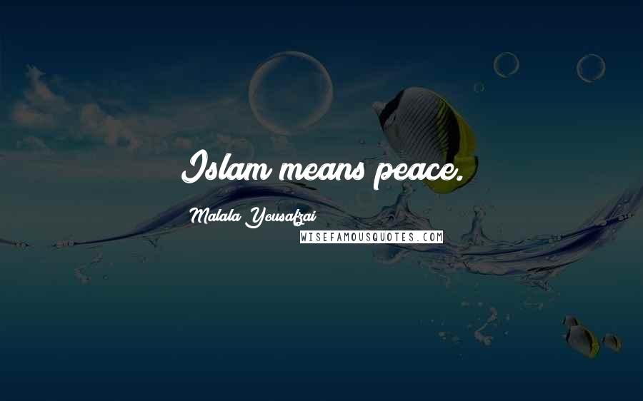 Malala Yousafzai Quotes: Islam means peace.