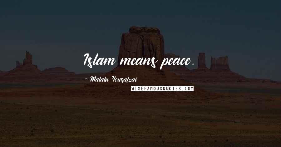 Malala Yousafzai Quotes: Islam means peace.