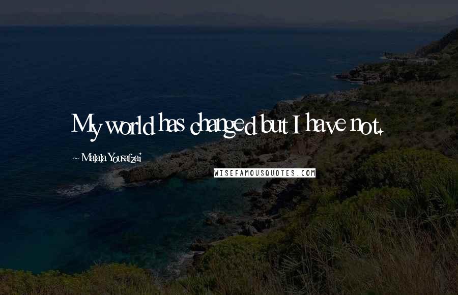 Malala Yousafzai Quotes: My world has changed but I have not.