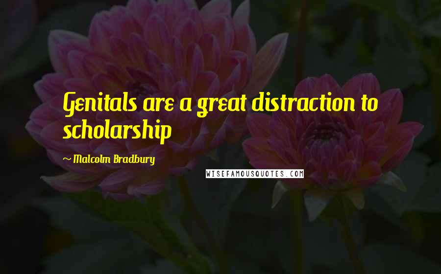 Malcolm Bradbury Quotes: Genitals are a great distraction to scholarship