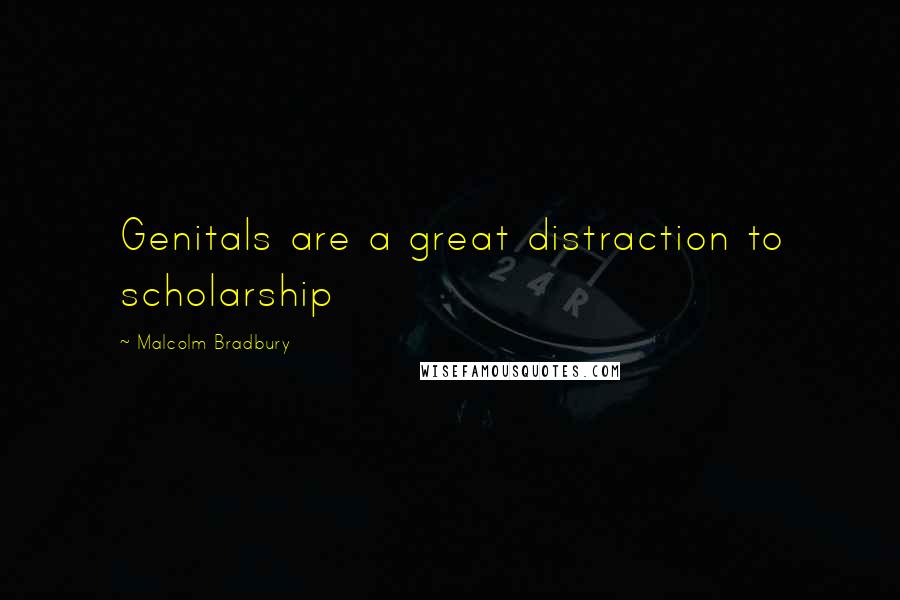 Malcolm Bradbury Quotes: Genitals are a great distraction to scholarship