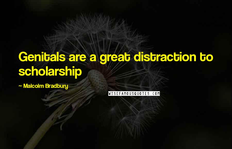Malcolm Bradbury Quotes: Genitals are a great distraction to scholarship