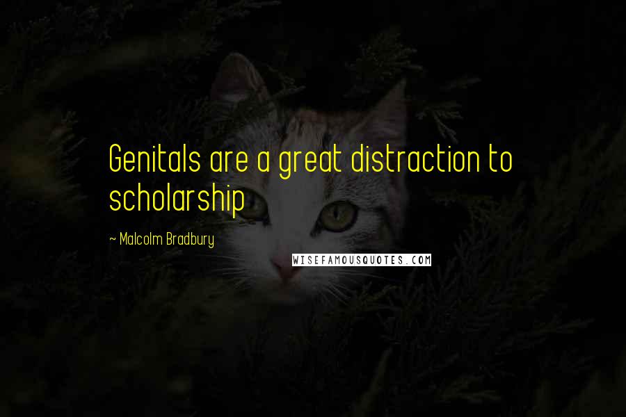 Malcolm Bradbury Quotes: Genitals are a great distraction to scholarship