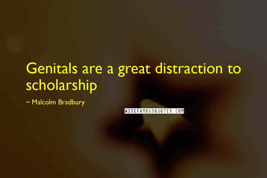 Malcolm Bradbury Quotes: Genitals are a great distraction to scholarship