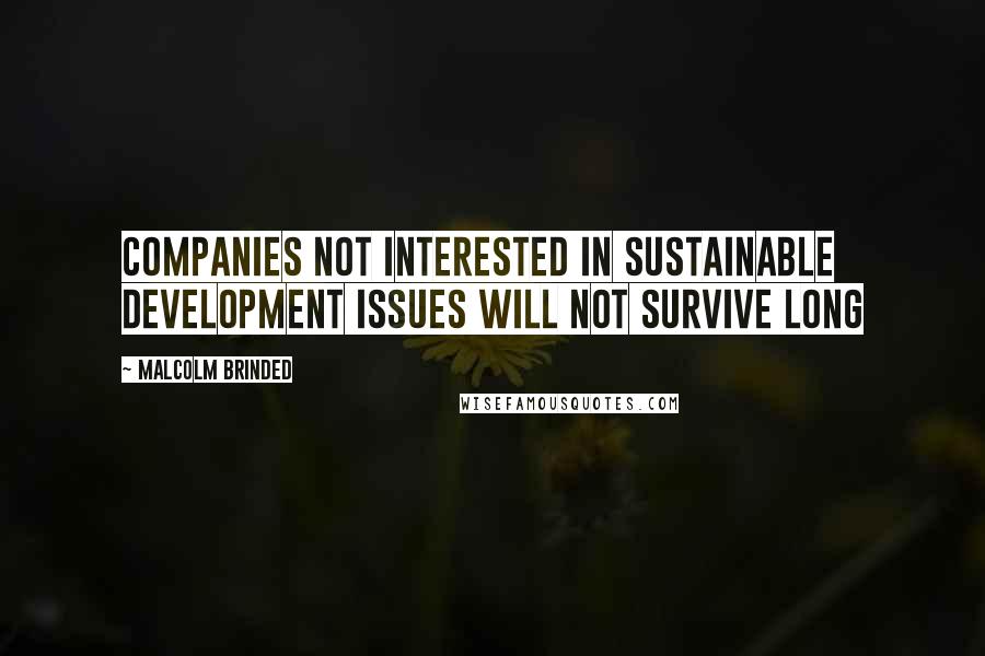 Malcolm Brinded Quotes: Companies not interested in sustainable development issues will not survive long