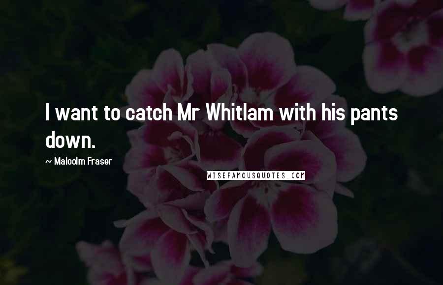 Malcolm Fraser Quotes: I want to catch Mr Whitlam with his pants down.