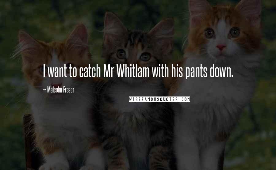 Malcolm Fraser Quotes: I want to catch Mr Whitlam with his pants down.