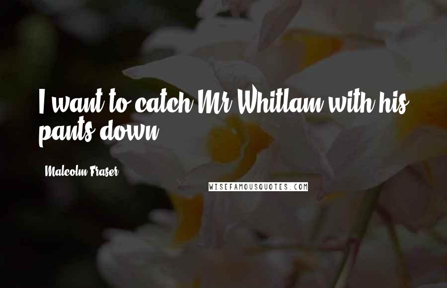 Malcolm Fraser Quotes: I want to catch Mr Whitlam with his pants down.