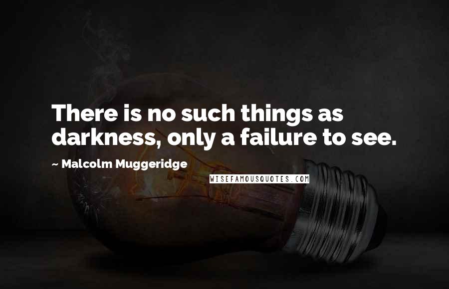 Malcolm Muggeridge Quotes: There is no such things as darkness, only a failure to see.