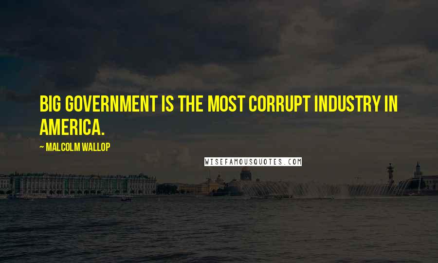 Malcolm Wallop Quotes: Big government is the most corrupt industry in America.