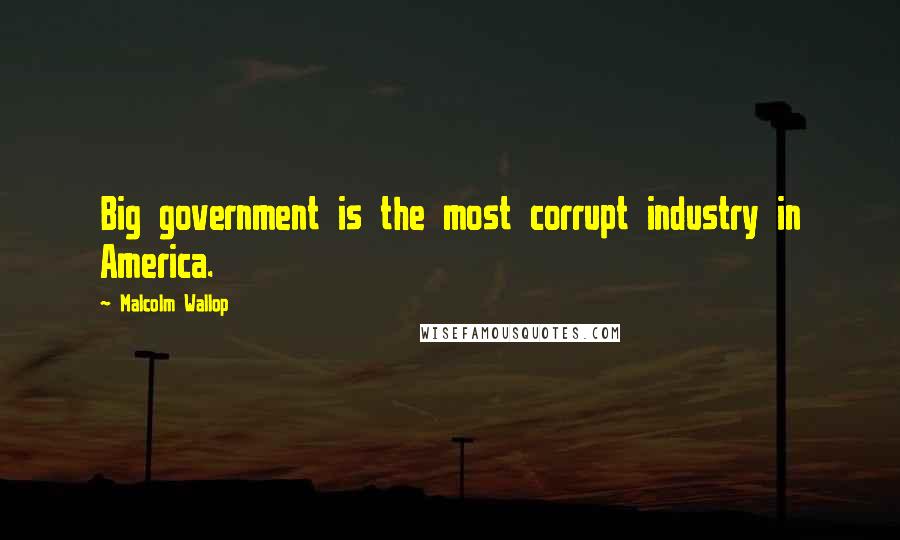 Malcolm Wallop Quotes: Big government is the most corrupt industry in America.