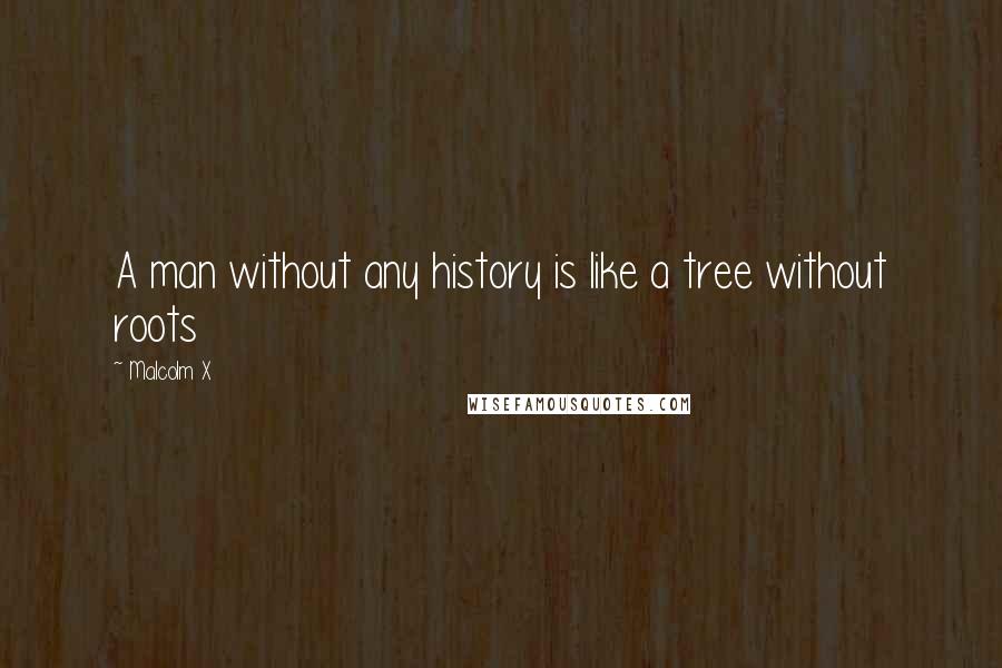 Malcolm X Quotes: A man without any history is like a tree without roots