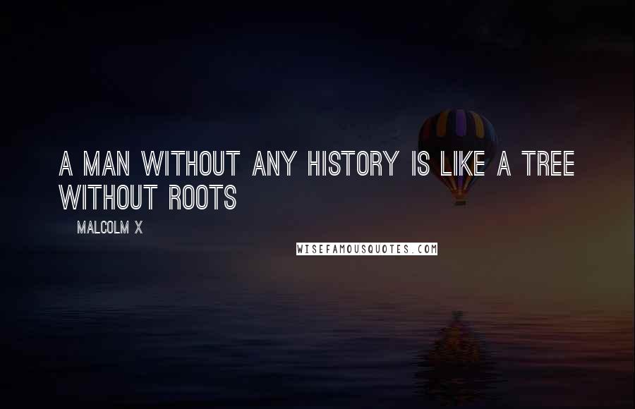 Malcolm X Quotes: A man without any history is like a tree without roots