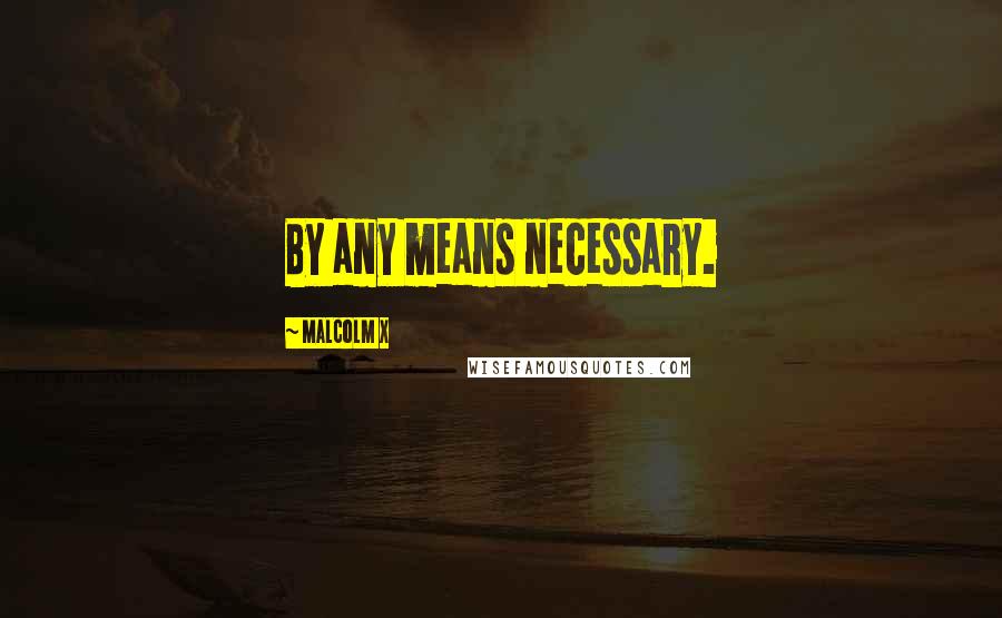 Malcolm X Quotes: By any means necessary.