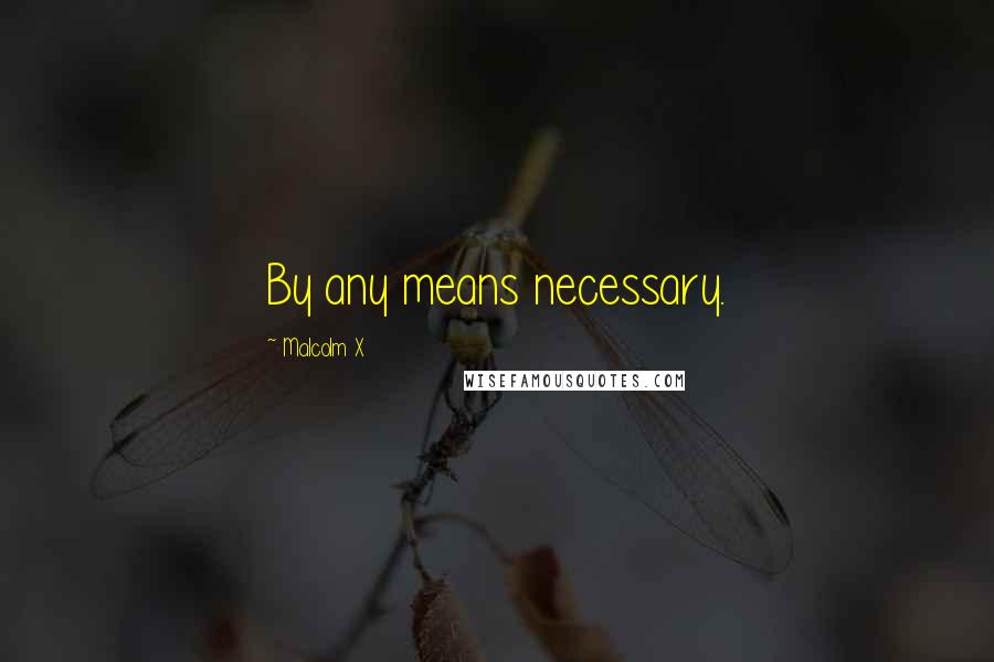 Malcolm X Quotes: By any means necessary.