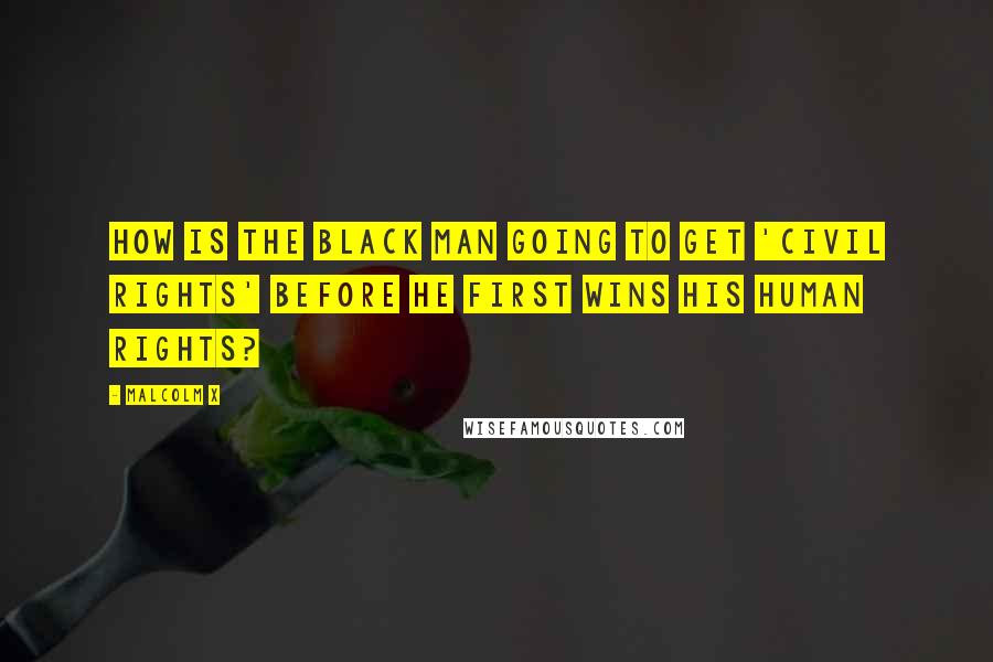 Malcolm X Quotes: How is the black man going to get 'civil rights' before he first wins his human rights?