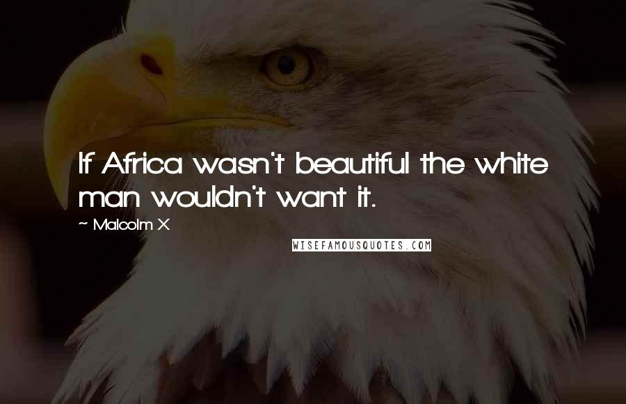 Malcolm X Quotes: If Africa wasn't beautiful the white man wouldn't want it.