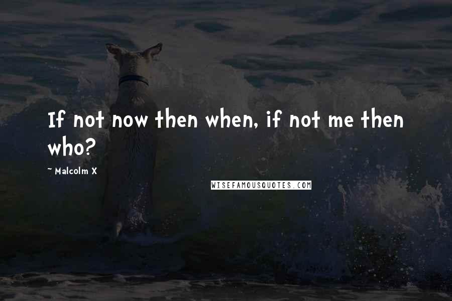 Malcolm X Quotes: If not now then when, if not me then who?