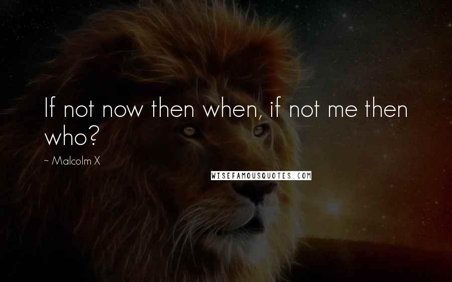 Malcolm X Quotes: If not now then when, if not me then who?