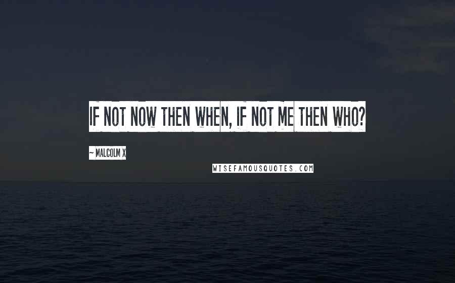 Malcolm X Quotes: If not now then when, if not me then who?