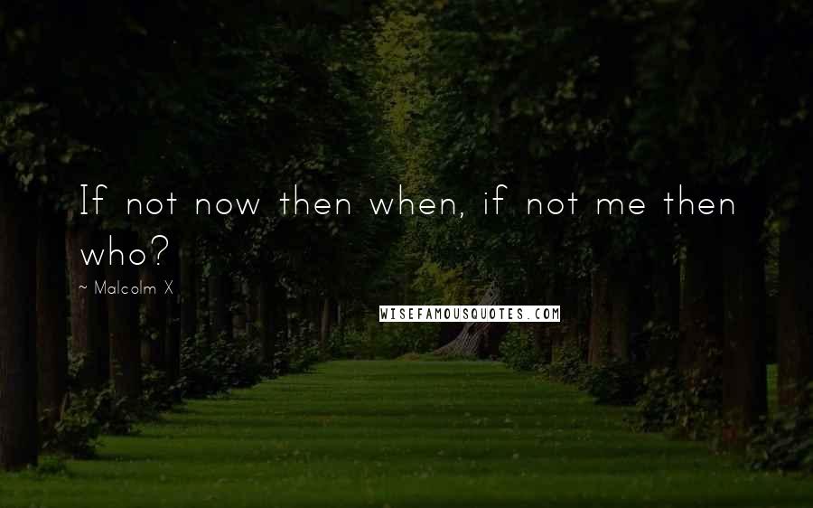 Malcolm X Quotes: If not now then when, if not me then who?