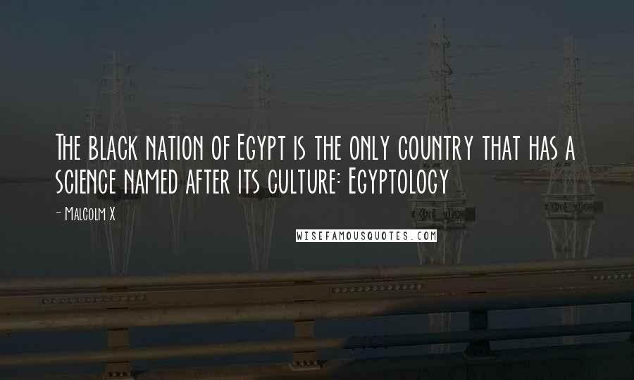 Malcolm X Quotes: The black nation of Egypt is the only country that has a science named after its culture: Egyptology