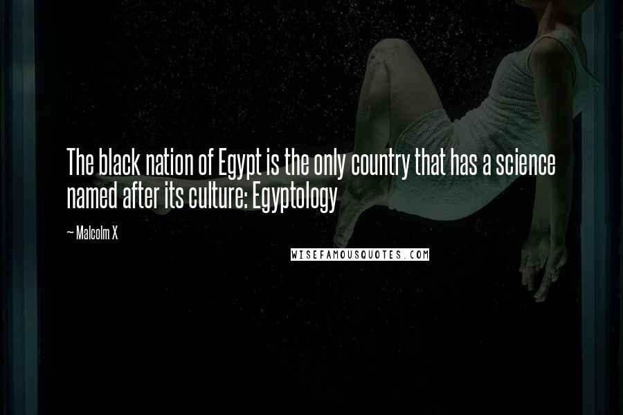 Malcolm X Quotes: The black nation of Egypt is the only country that has a science named after its culture: Egyptology