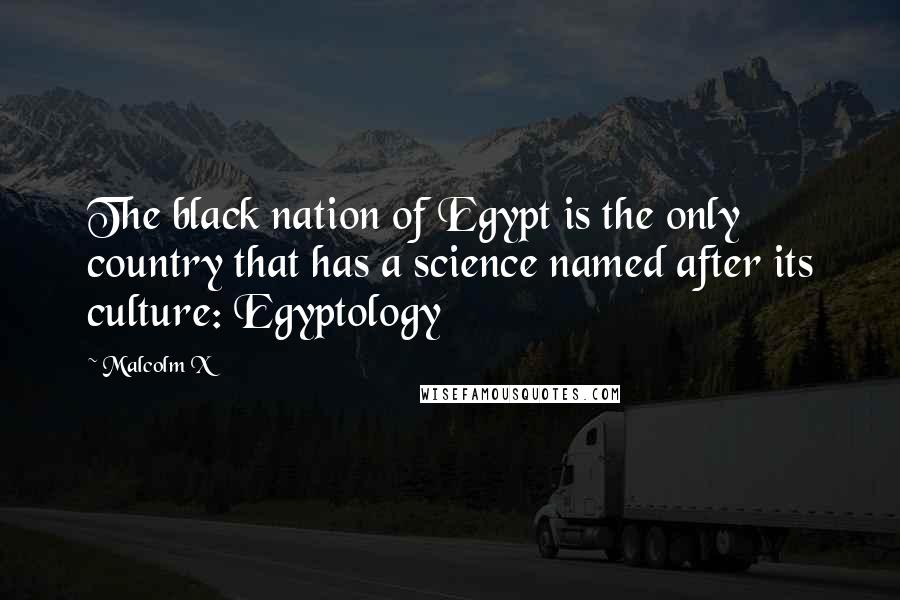 Malcolm X Quotes: The black nation of Egypt is the only country that has a science named after its culture: Egyptology