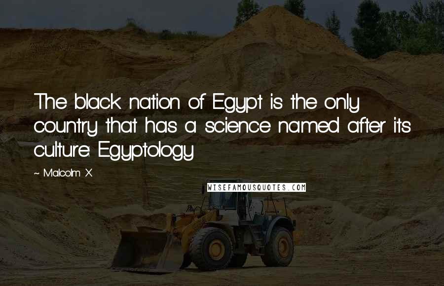 Malcolm X Quotes: The black nation of Egypt is the only country that has a science named after its culture: Egyptology