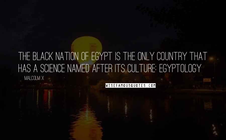 Malcolm X Quotes: The black nation of Egypt is the only country that has a science named after its culture: Egyptology
