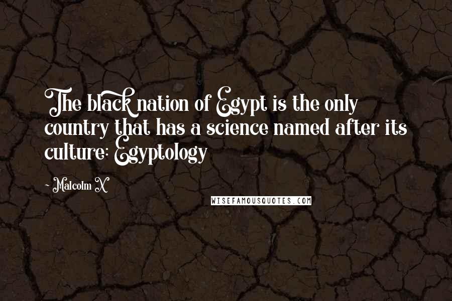 Malcolm X Quotes: The black nation of Egypt is the only country that has a science named after its culture: Egyptology