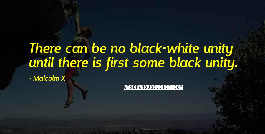 Malcolm X Quotes: There can be no black-white unity until there is first some black unity.