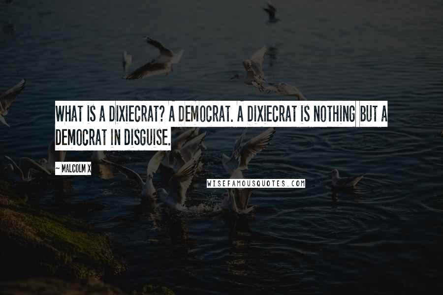 Malcolm X Quotes: What is a Dixiecrat? A Democrat. A Dixiecrat is nothing but a Democrat in disguise.