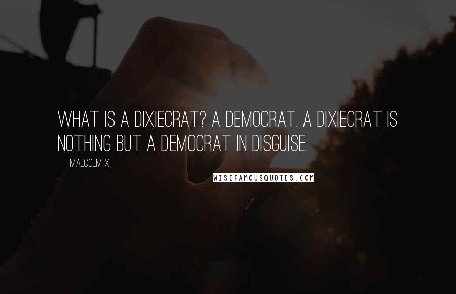 Malcolm X Quotes: What is a Dixiecrat? A Democrat. A Dixiecrat is nothing but a Democrat in disguise.