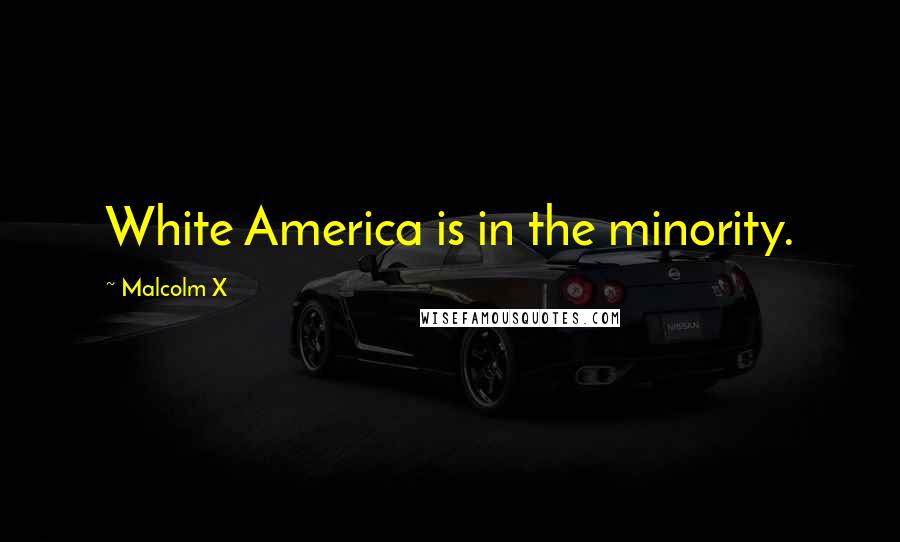 Malcolm X Quotes: White America is in the minority.