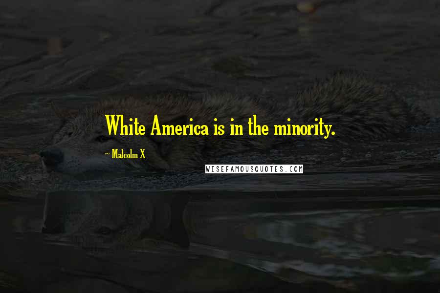 Malcolm X Quotes: White America is in the minority.