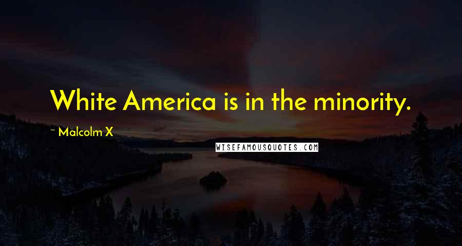 Malcolm X Quotes: White America is in the minority.