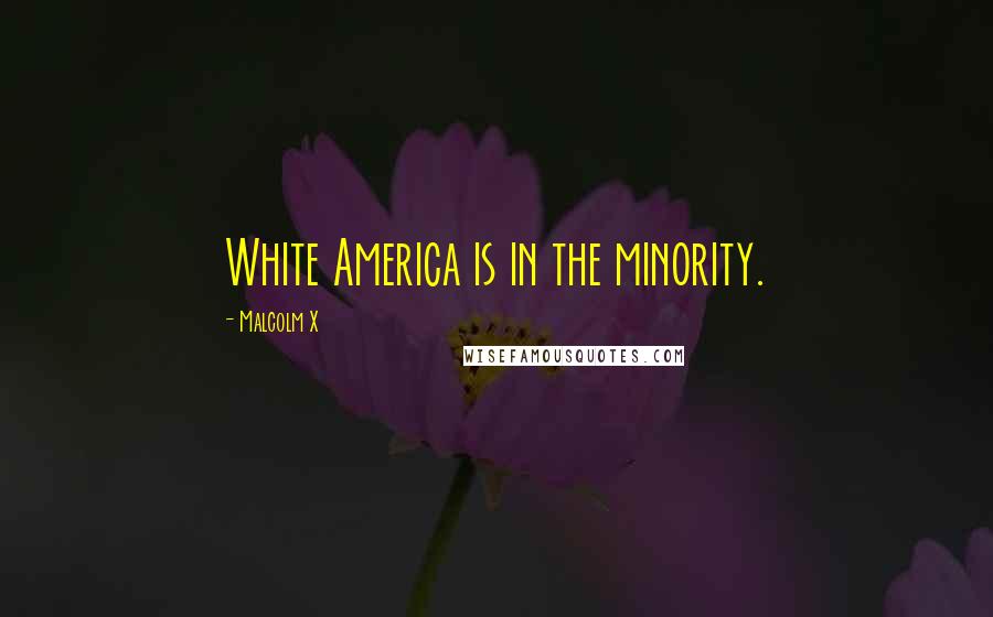 Malcolm X Quotes: White America is in the minority.