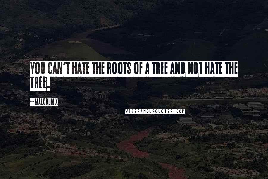 Malcolm X Quotes: You can't hate the roots of a tree and not hate the tree.